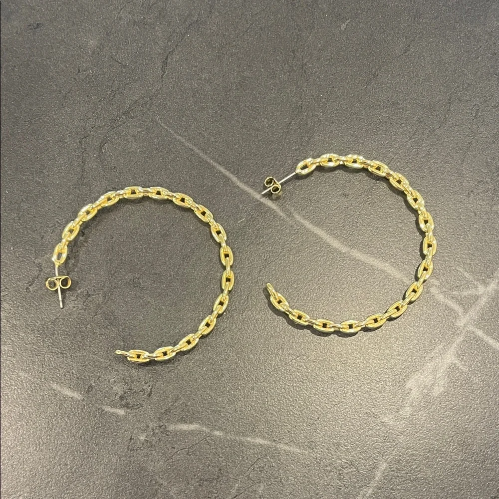 Uncommon James Gold Chain Hoop Earrings - Picture 1 of 3